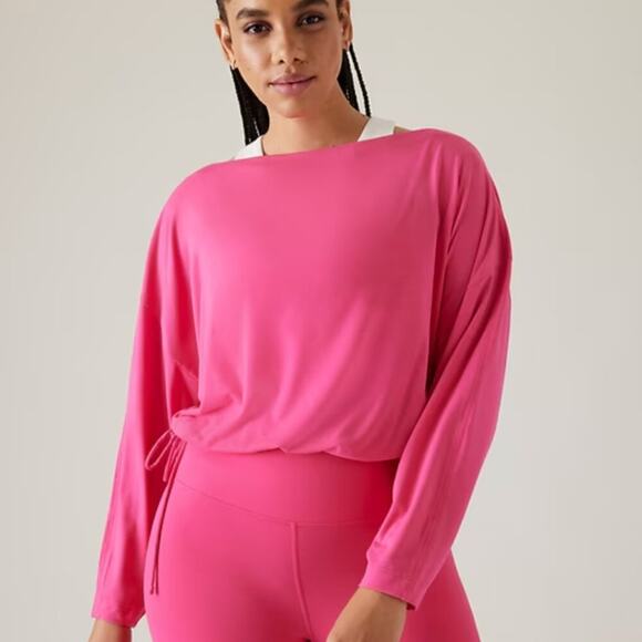 Athleta Cool Down Top In Tulip Pink Size XL NWT - Picture 3 of 8